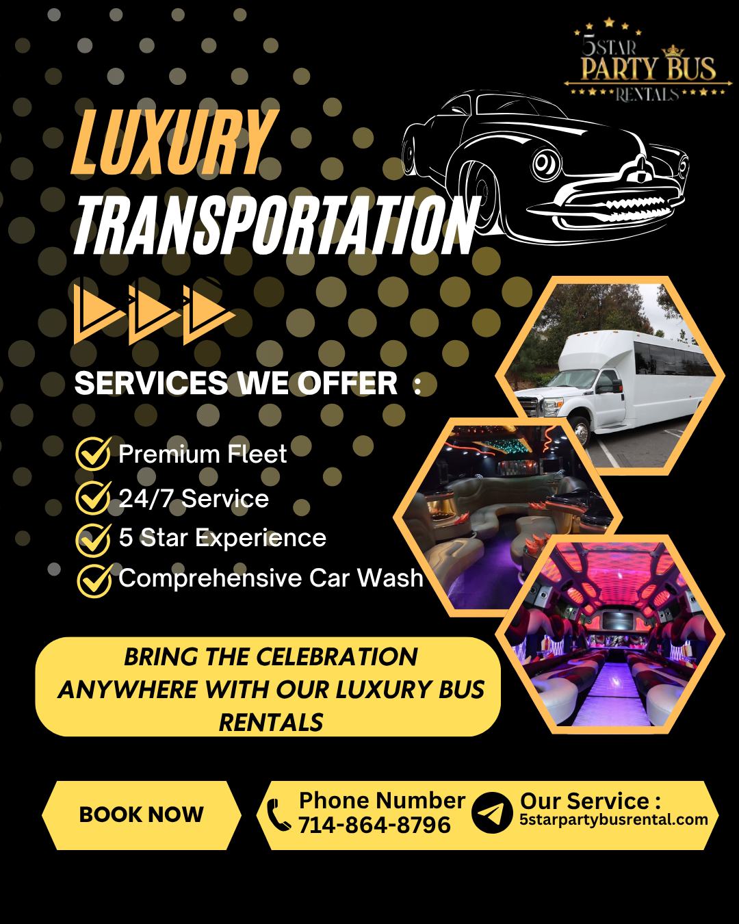 5 Star Party Bus Rental is Best Limousine Service Provider of Costa Mesa